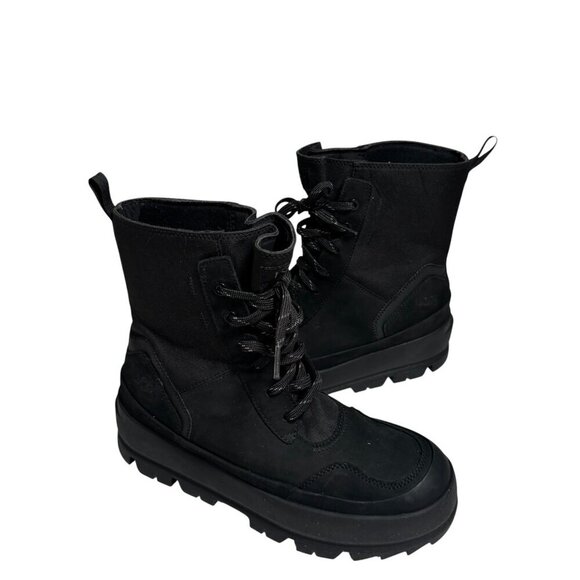 UGG The Ugg Lug Sneaker Boots Weatherproof Tactical Black Canvas size 8.5 Women - Picture 3 of 8